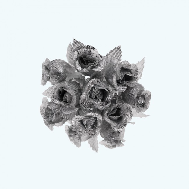 2.5" Diameter Poly Roses 12X12 | Silver/ Silver